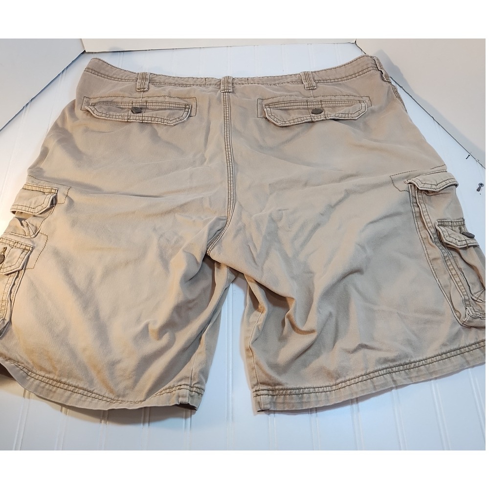 VTG Lee Dungarees Mens 42 Cargo Shorts Tan Khaki Cotton Gorpcore Utility 90s Y2K - Picture 8 of 8